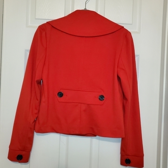 Robbi & Nikki Cropped Lea Coat Style Jacket Bright Red Size S - Picture 6 of 10